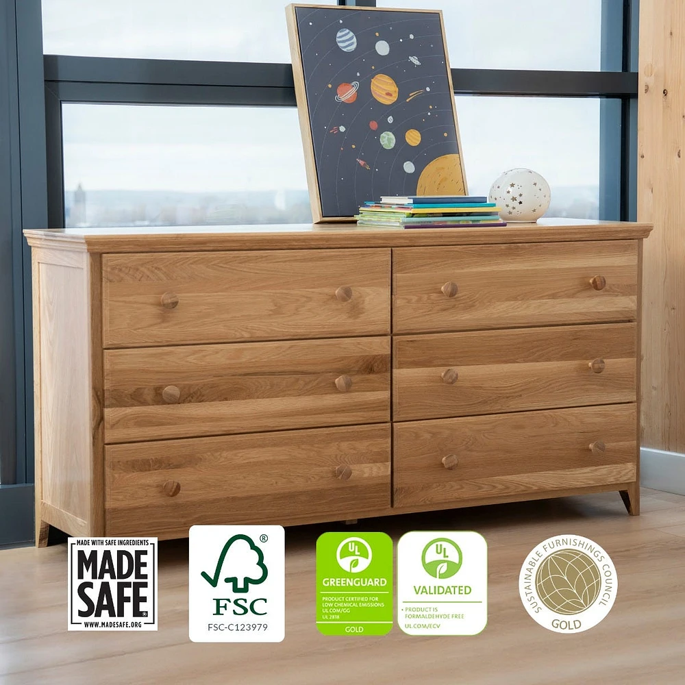 Savona White Oak Kids Dresser