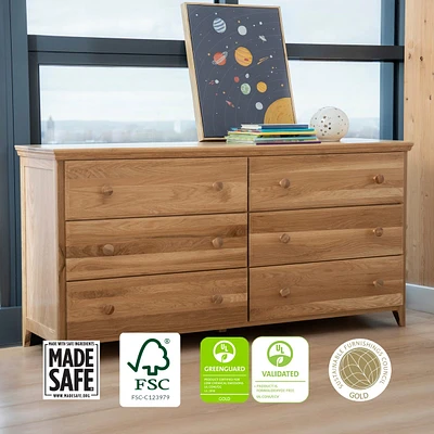 Savona White Oak Kids Dresser