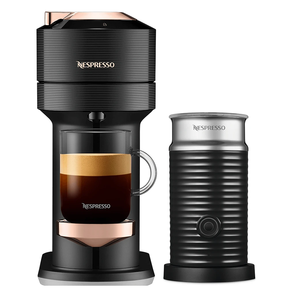 Vertuo Next Premium Black Rose Gold & Aeroccino Bundle