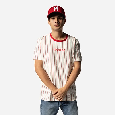 Playera Manga Corta Pinstripe Diablos Rojos del México LMB Core