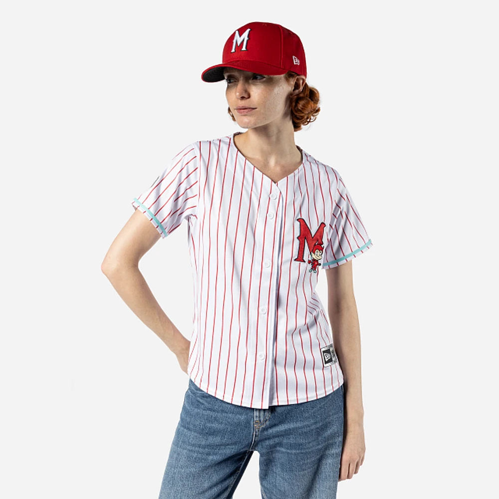 Jersey Pinstripe Ramoncito Diablos Rojos del México LMB para Mujer