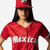Jersey Pinstripe Rojo Diablos Rojos del México LMB para Mujer