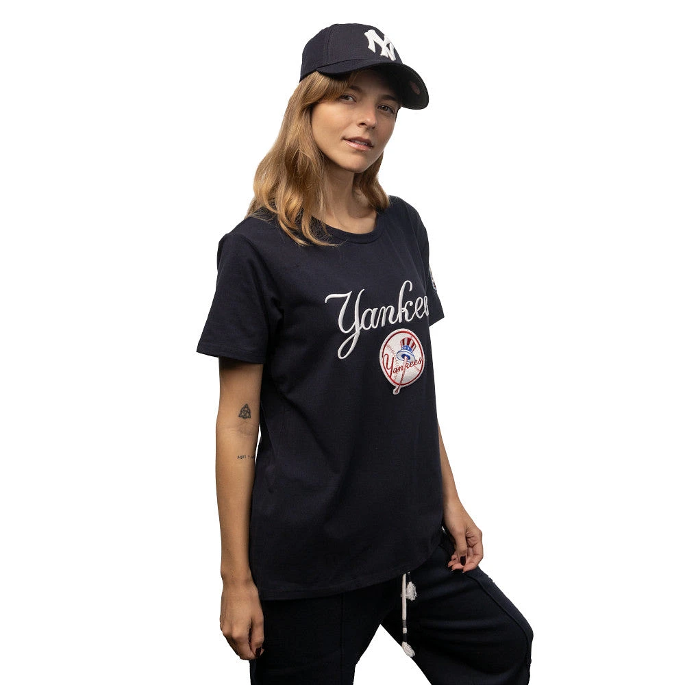 Playera Manga Corta New York Yankees MLB Logo Select para Mujer