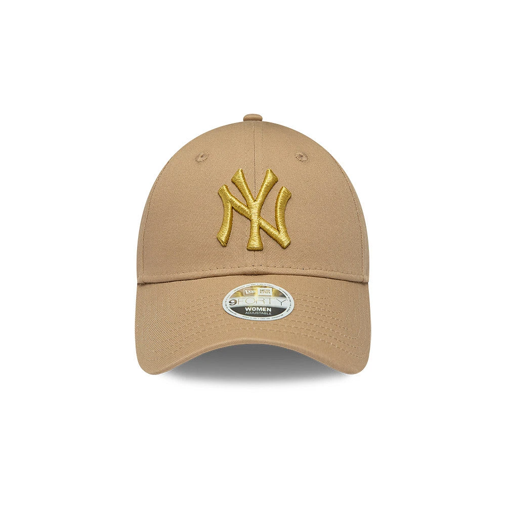 New York Yankees MLB Metallic Logo Collection  9FORTY Strapback para Mujer