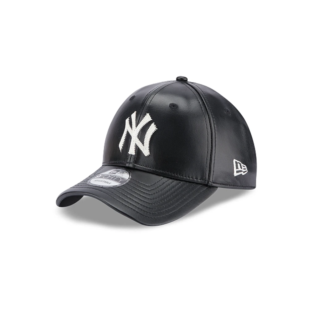 New York Yankees MLB Leather 9FORTY Strapback Negra