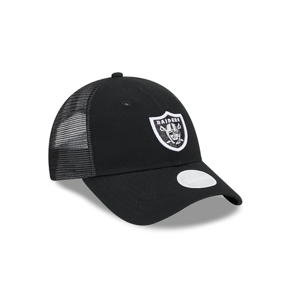 Las Vegas Raiders NFL Logo Sparkle 9FORTY Trucker Snapback para Mujer