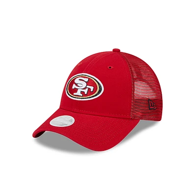 San Francisco 49Ers NFL Logo Sparkle 9FORTY Trucker Snapback para Mujer