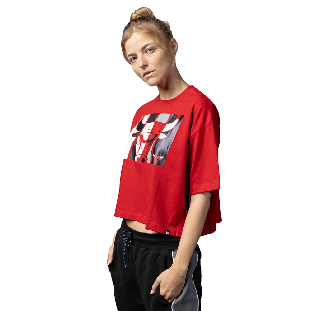 Playera Manga Corta Chicago Bulls NBA Athleisure para Mujer