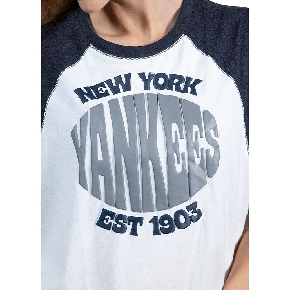 Playera Manga Corta New York Yankees MLB Throwback para Mujer