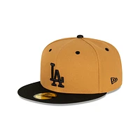 Los Angeles Dodgers MLB Wheat Black 59FIFTY Cerrada