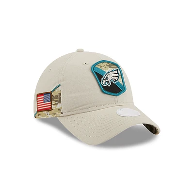 Philadelphia Eagles NFL Salute to Service 2023 9TWENTY Strapback para Mujer