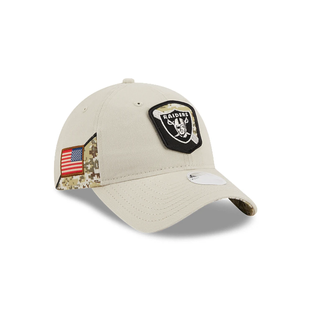 Las Vegas Raiders NFL Salute to Service 2023 9TWENTY Strapback para Mujer