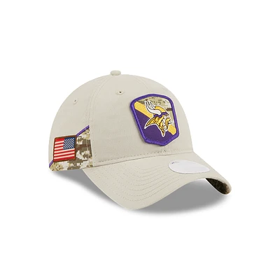 Minnesota Vikings NFL Salute to Service 2023 9TWENTY Strapback para Mujer