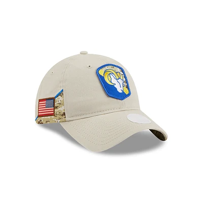 Los Angeles Rams NFL Salute to Service 2023 9TWENTY Strapback para Mujer