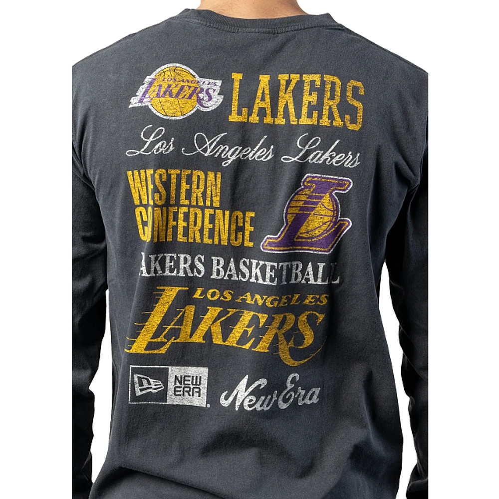 Playera Manga Larga Los Angeles Lakers NBA Old School Sport