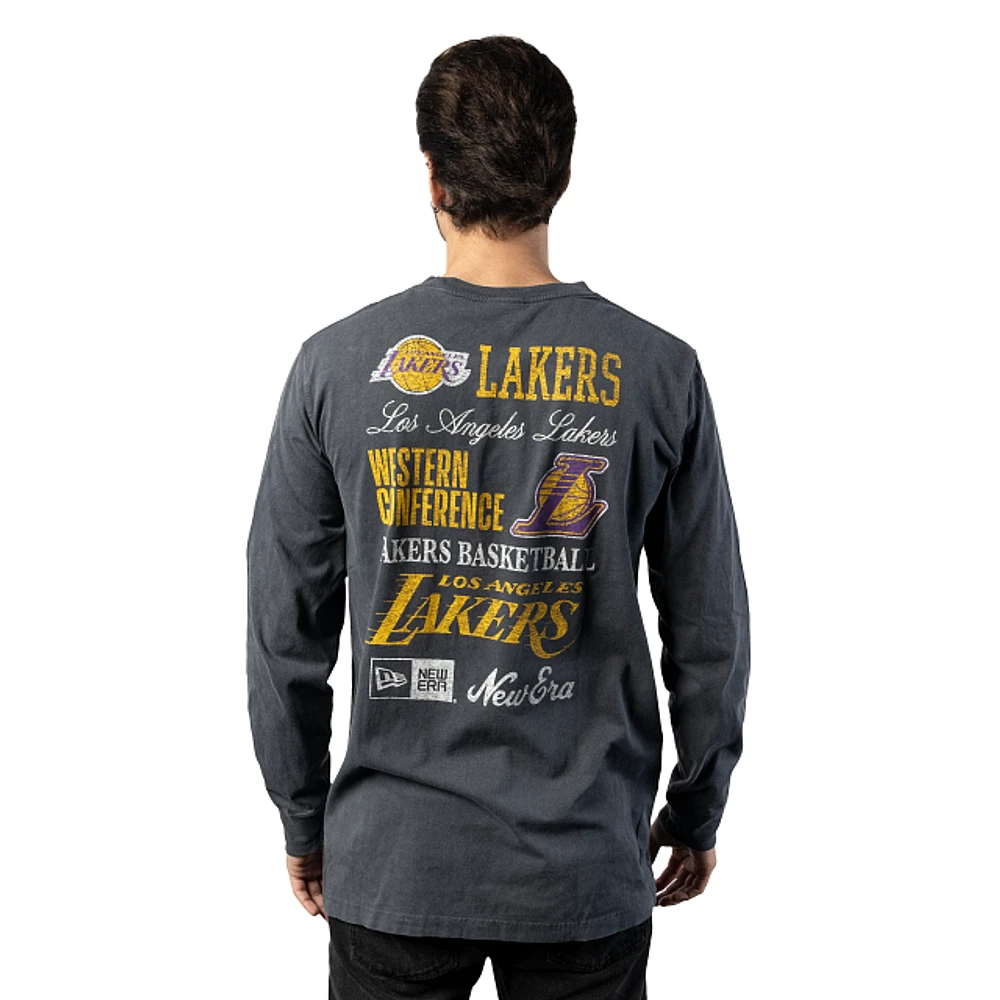 Playera Manga Larga Los Angeles Lakers NBA Old School Sport