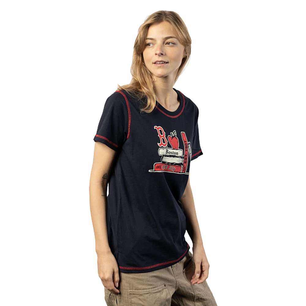 Playera Manga Corta Boston Red Sox MLB Book Club Para Mujer