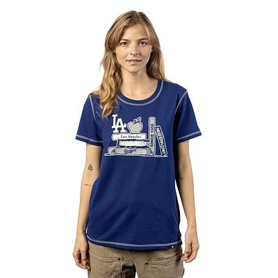 Playera Manga Corta Los Angeles Dodgers MLB Book Club Para Mujer