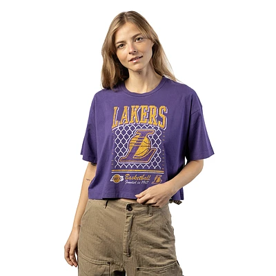 Playera Manga Corta Los Angeles Lakers NBA Old School Sport Para Mujer