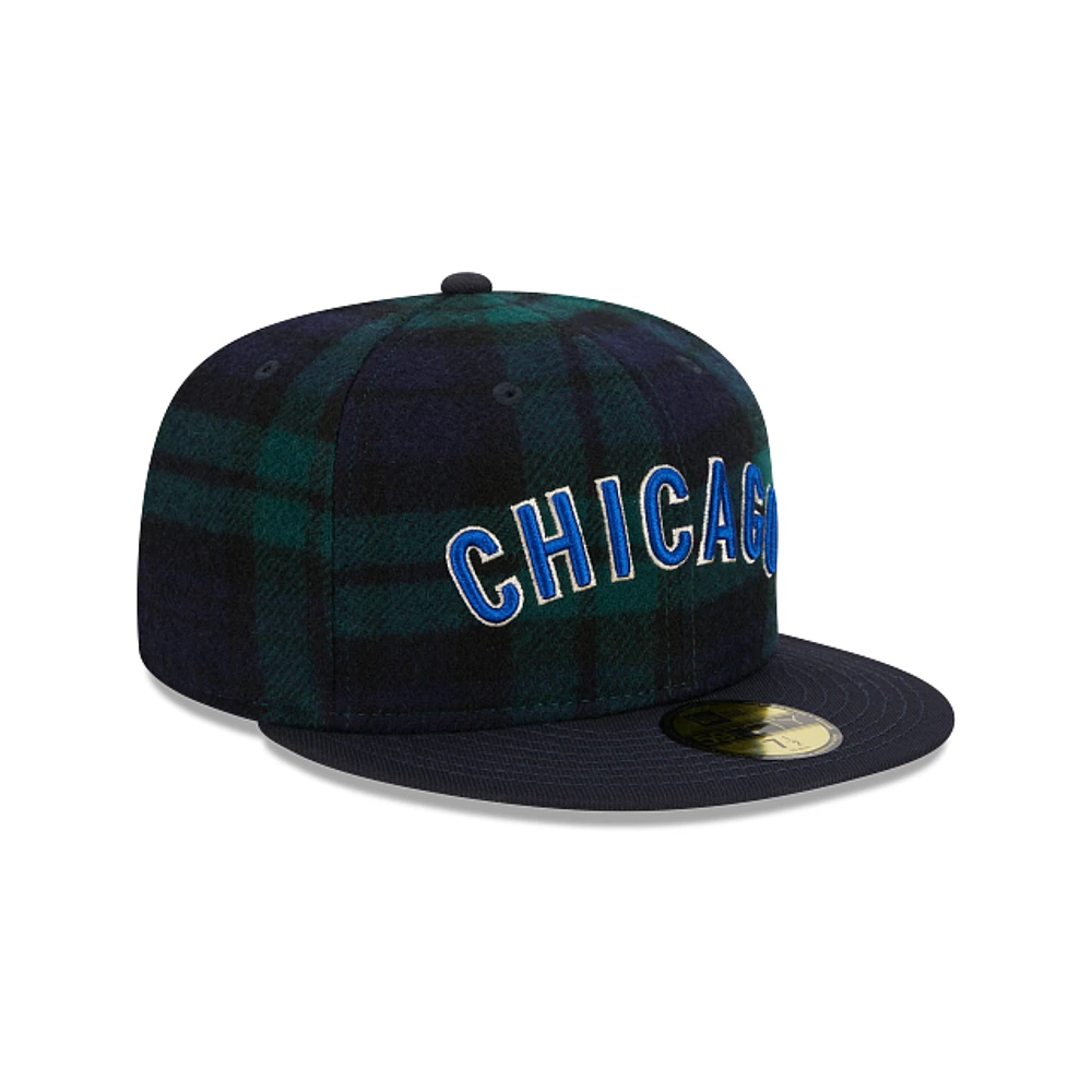 Chicago Cubs MLB Black Watch Tartan 59FIFTY Cerrada