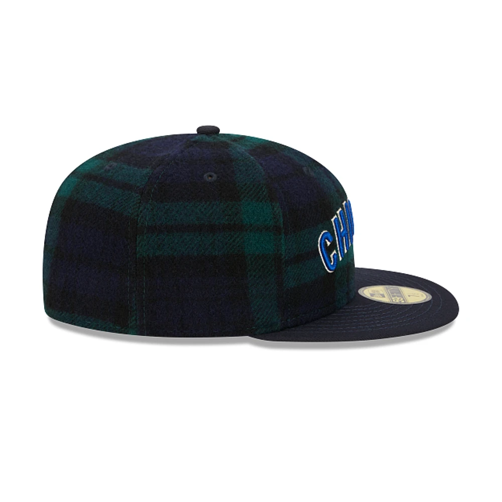 Chicago Cubs MLB Black Watch Tartan 59FIFTY Cerrada