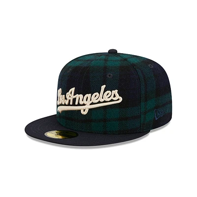 Los Angeles Dodgers MLB Black Watch Tartan 59FIFTY Cerrada