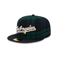 Los Angeles Dodgers MLB Black Watch Tartan 59FIFTY Cerrada