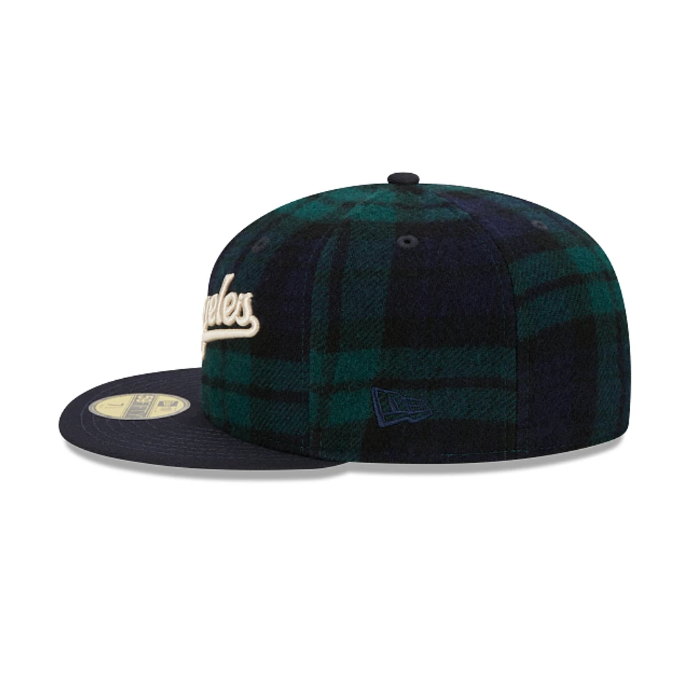 Los Angeles Dodgers MLB Black Watch Tartan 59FIFTY Cerrada