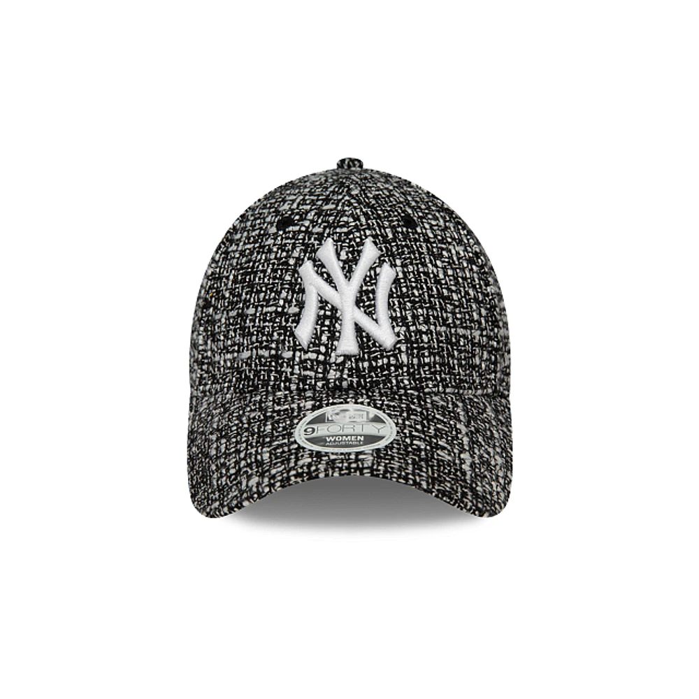 New York Yankees MLB Women's Wool 9FORTY Strapback Tweed Negra para Mujer