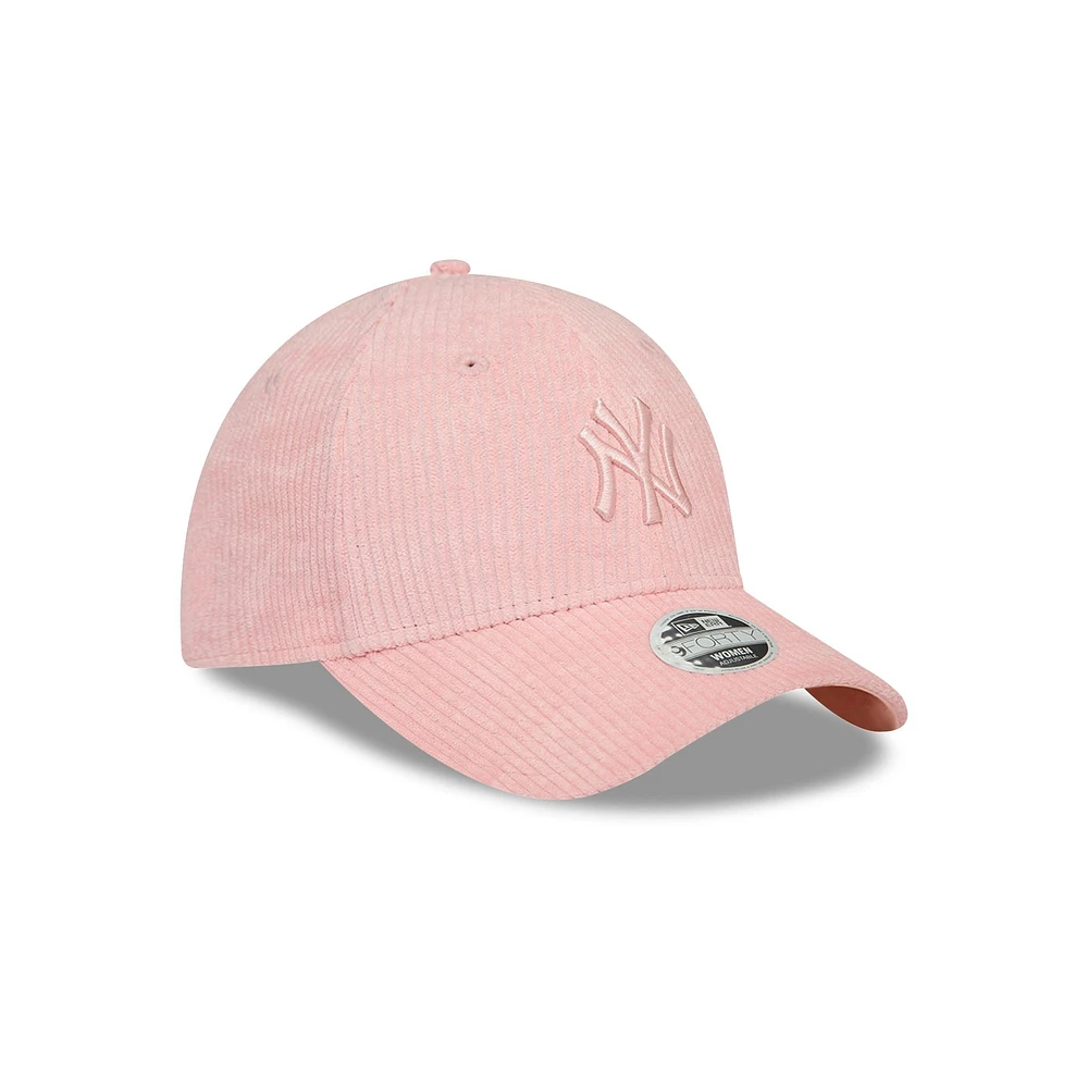 New York Yankees MLB Summer Corduroy 9FORTY Strapback Rosa para Mujer