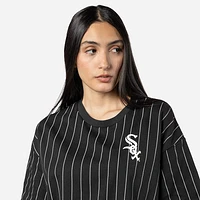 Playera Manga Corta Chicago White Sox MLB Throwback Pinstripe para Mujer