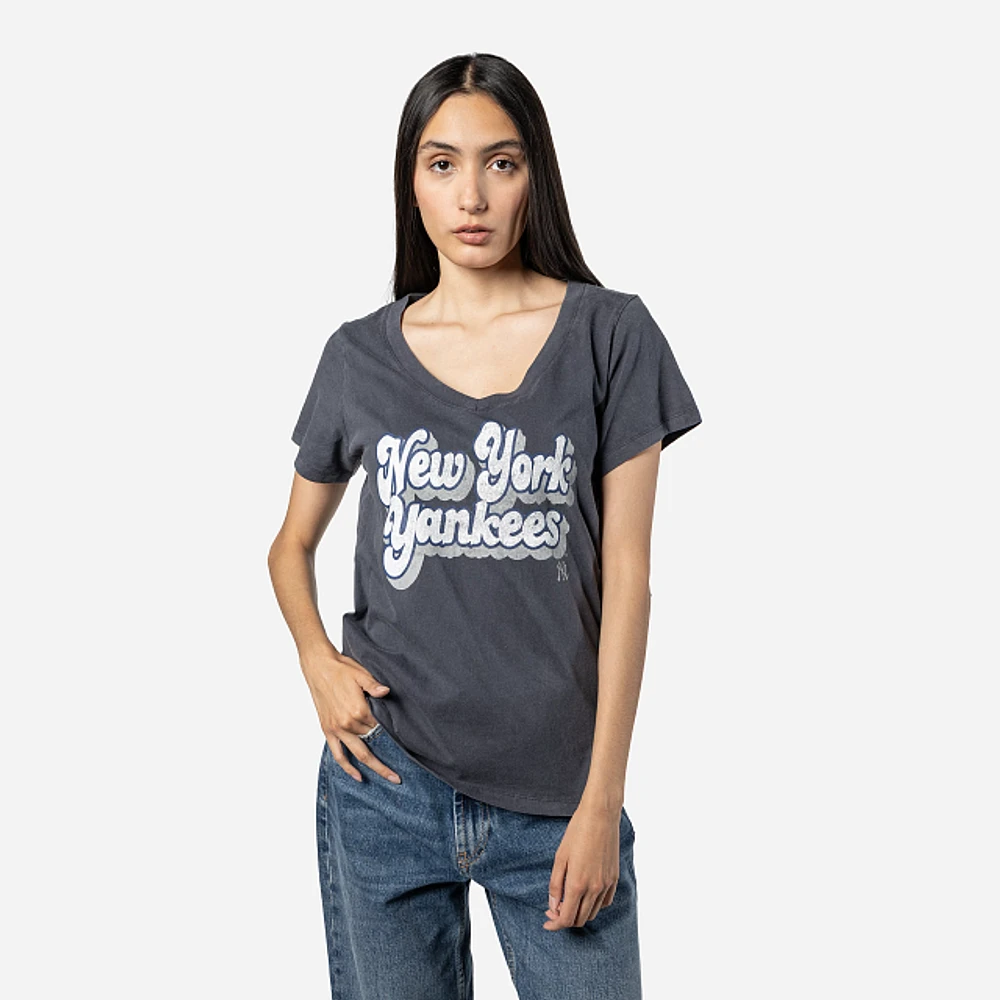 Playera Manga Corta New York Yankees MLB Throwback para Mujer