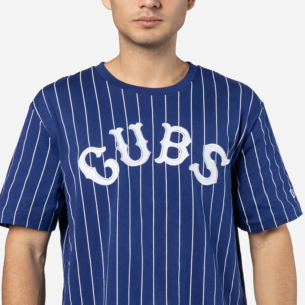 Playera Manga Corta Chicago Cubs MLB Throwback Pinstripe