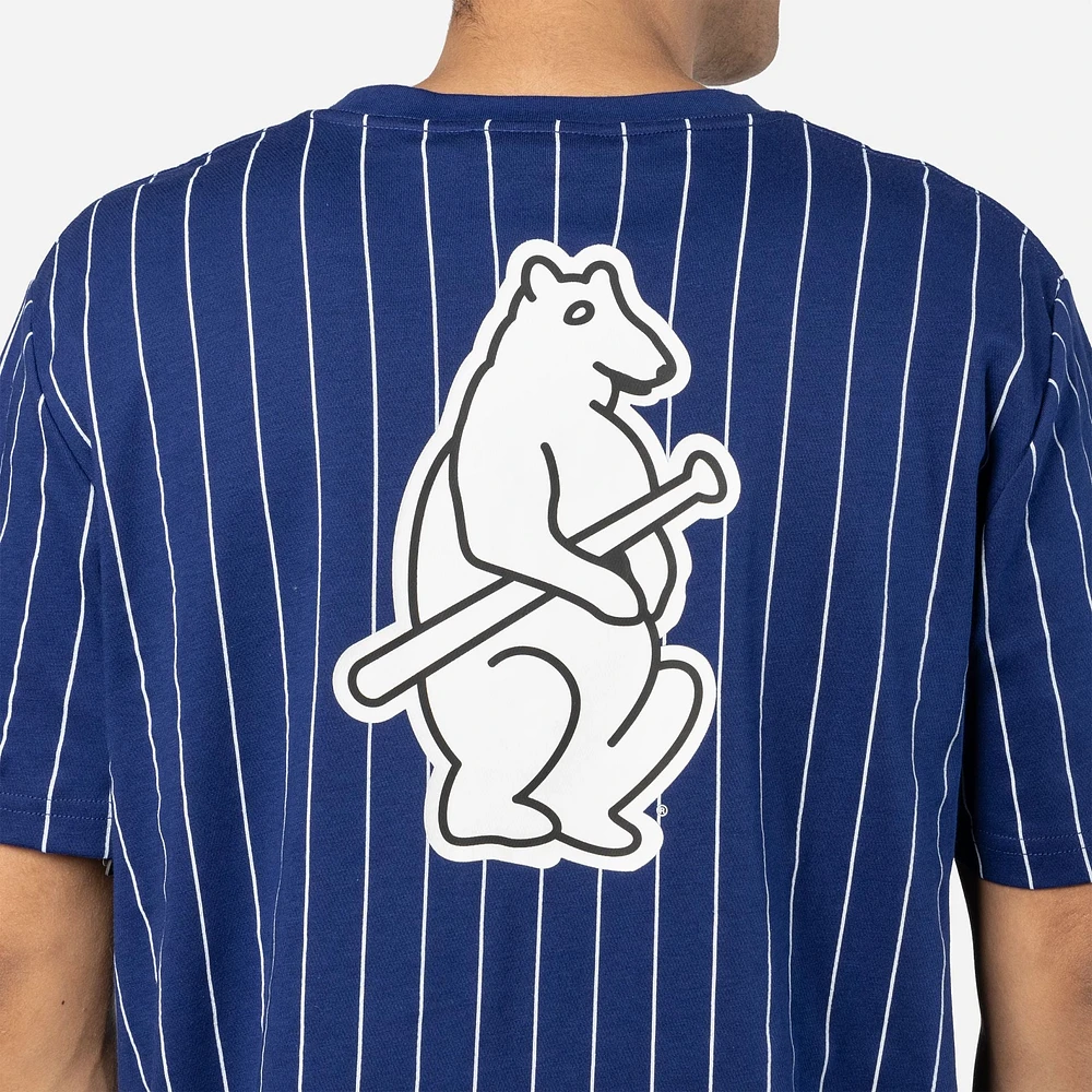 Playera Manga Corta Chicago Cubs MLB Throwback Pinstripe