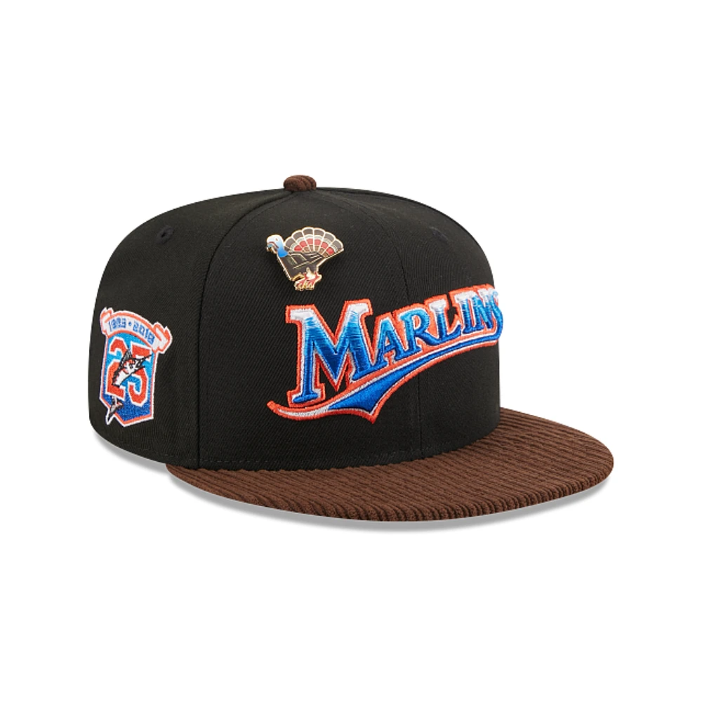 Miami Marlins MLB Feathered Cord 59FIFTY Cerrada