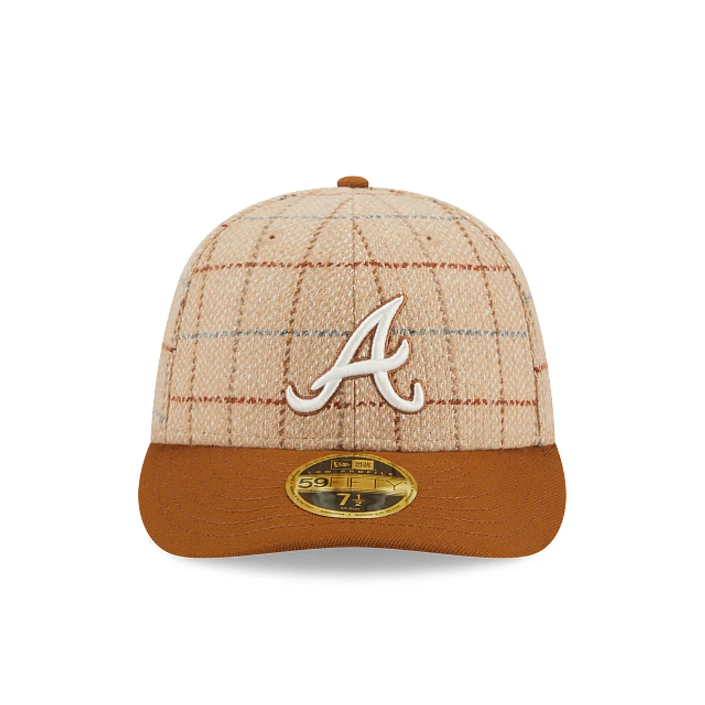 Atlanta Braves MLB Herringbone Check 59FIFTY LP Cerrada