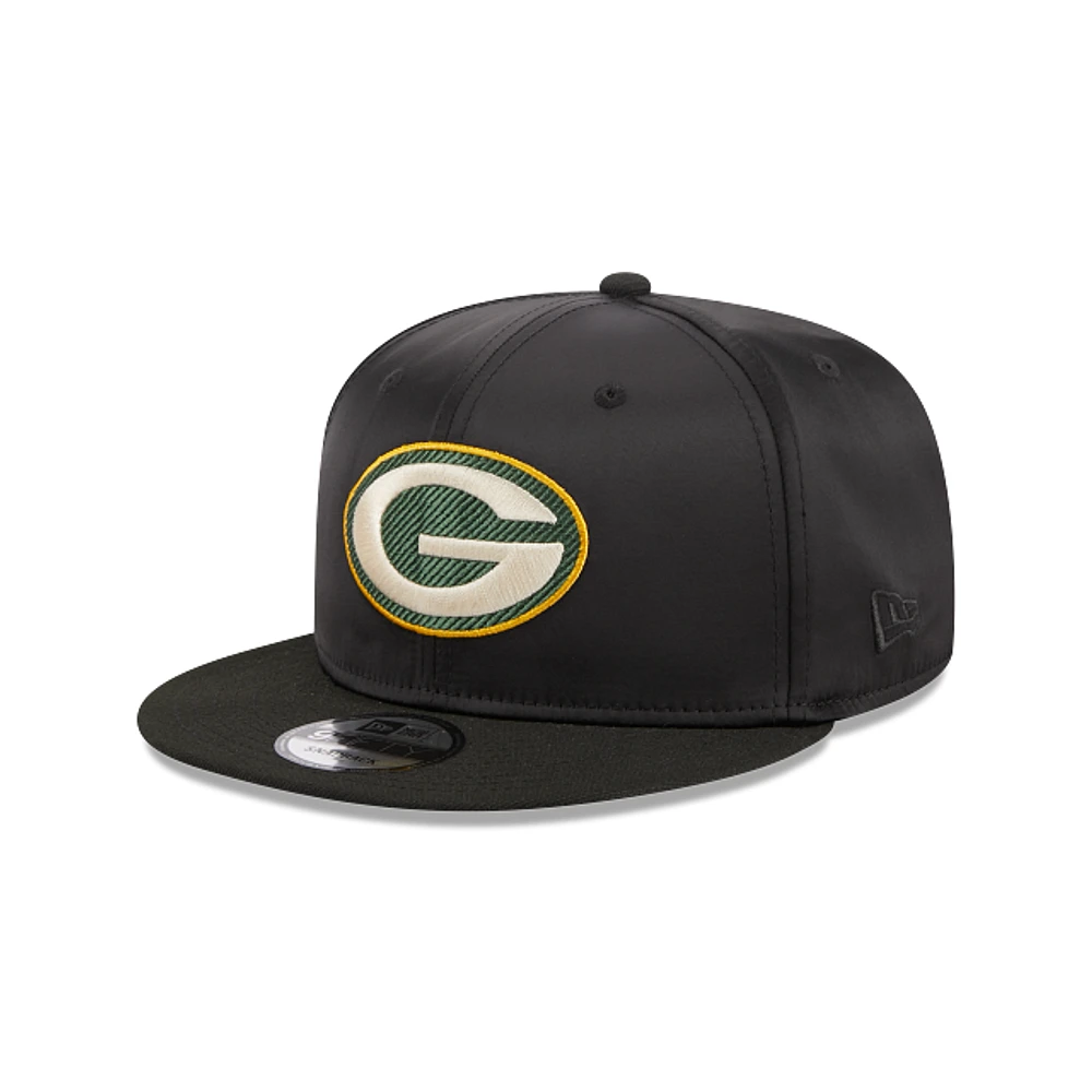 Green Bay Packers NFL Satin Black 9FIFTY Snapback