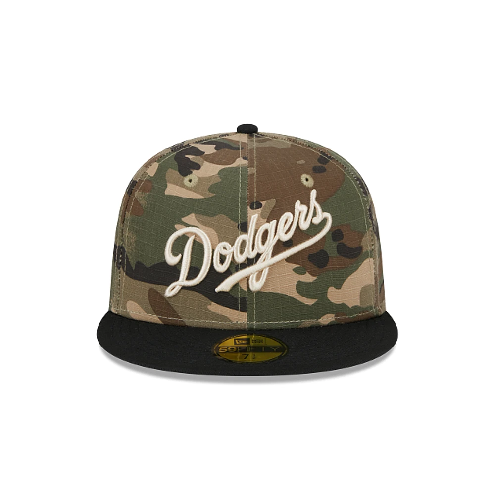 Los Angeles Dodgers MLB Camo Crown 59FIFTY Cerrada