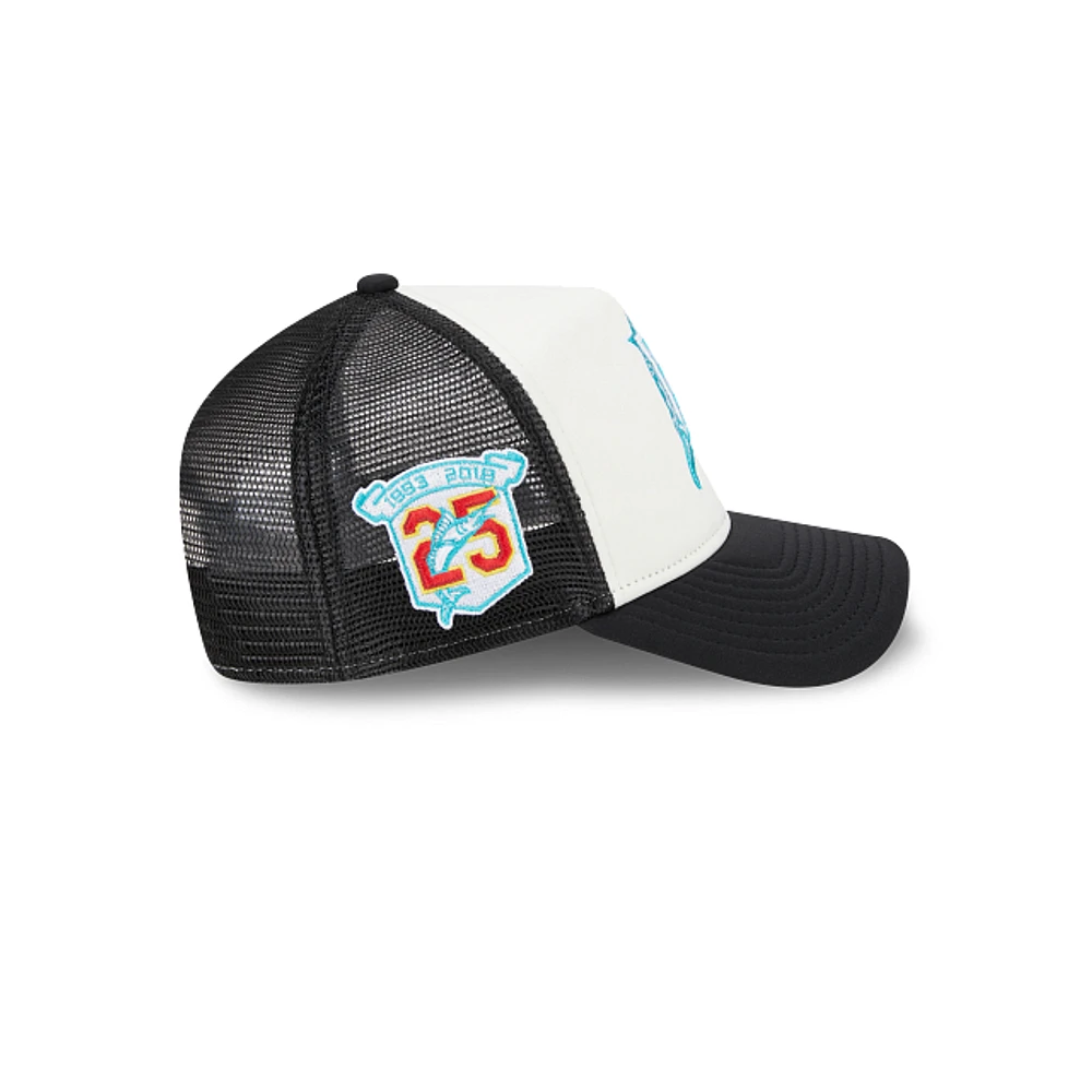 Miami Marlins MLB Check Flag 9FORTY AF Snapback