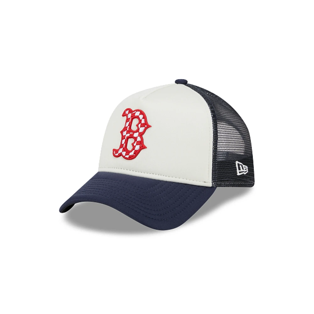 Boston Red Sox MLB Check Flag 9FORTY AF Snapback