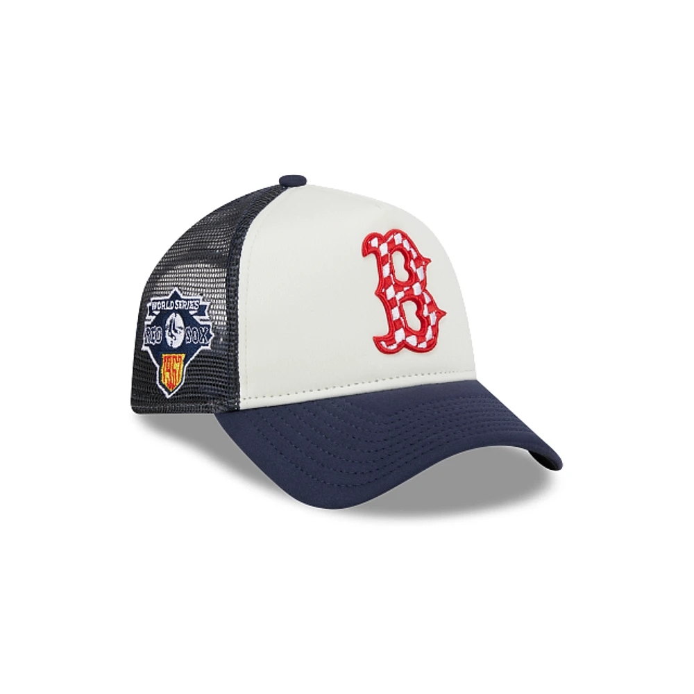 Boston Red Sox MLB Check Flag 9FORTY AF Snapback