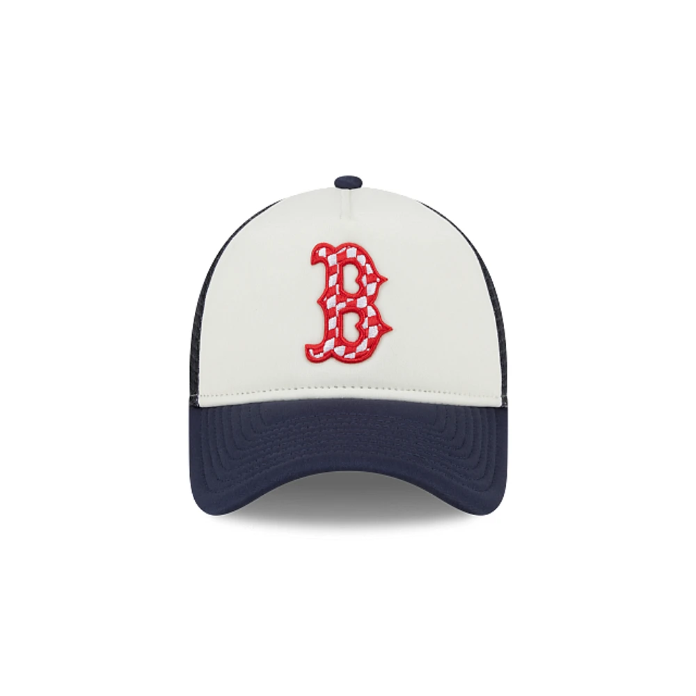 Boston Red Sox MLB Check Flag 9FORTY AF Snapback