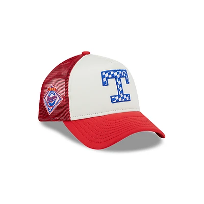 Texas Rangers MLB Check Flag 9FORTY AF Snapback