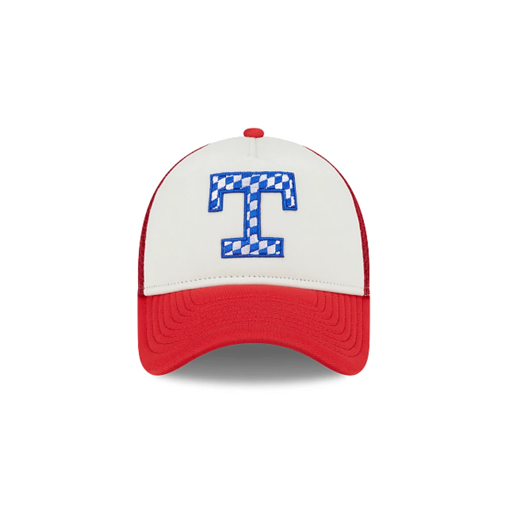 Texas Rangers MLB Check Flag 9FORTY AF Snapback