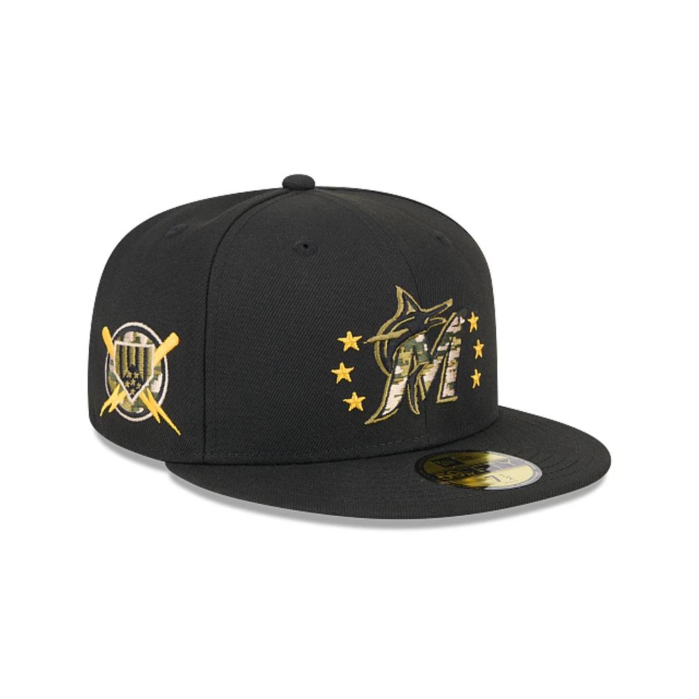 Miami Marlins MLB Armed Forces Day 2024 59FIFTY Cerrada