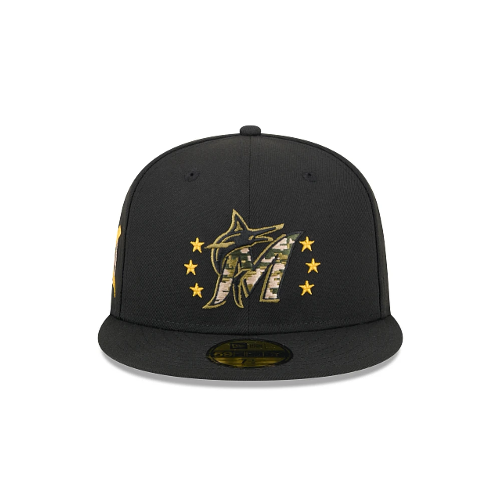 Miami Marlins MLB Armed Forces Day 2024 59FIFTY Cerrada