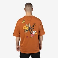 Playera Manga Corta New Era Brand Floral Naranja