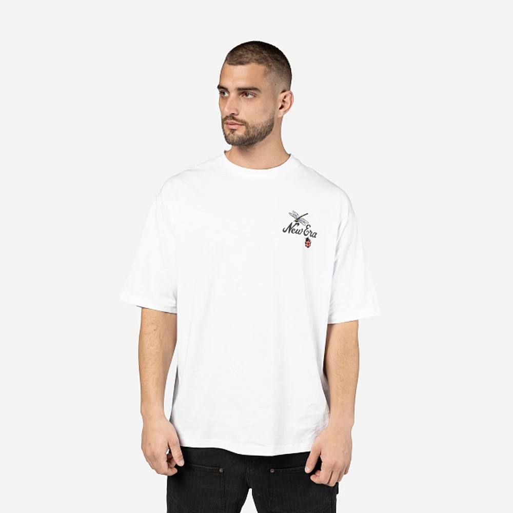 Playera Manga Corta New Era Brand Floral Blanca