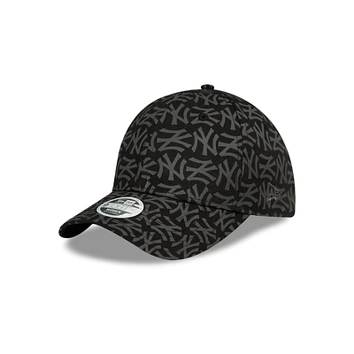 New York Yankees Fabric X New Era Monogram 9FORTY Strapback Negra para Mujer