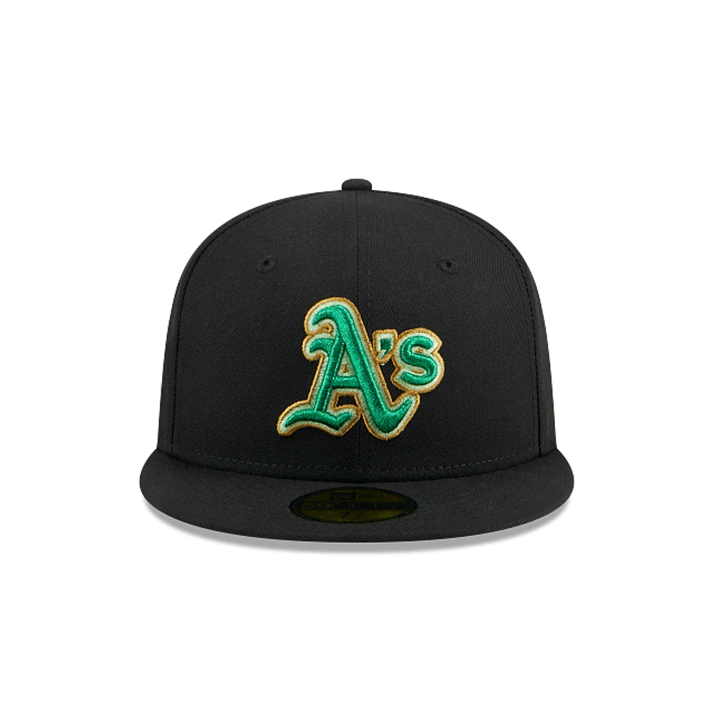 Oakland Athletics MLB Metallic Green Pop 59FIFTY Cerrada